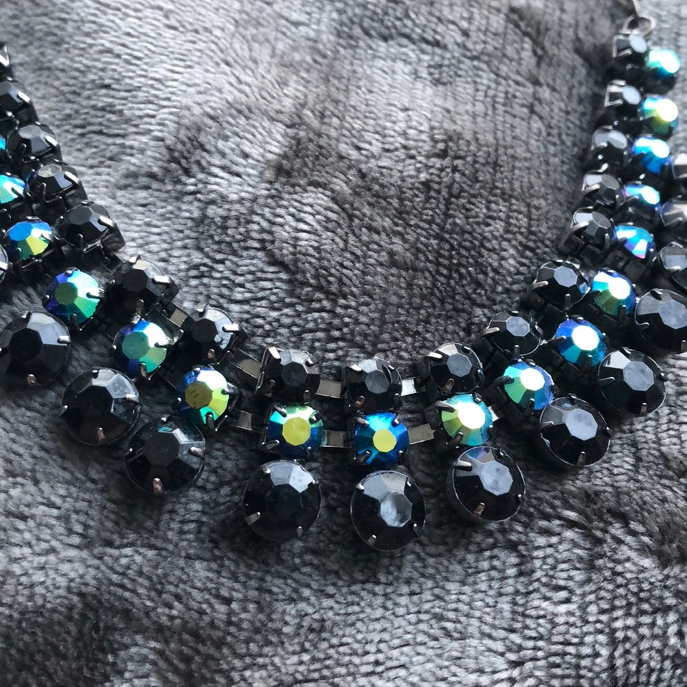 Black and blue statement necklace!